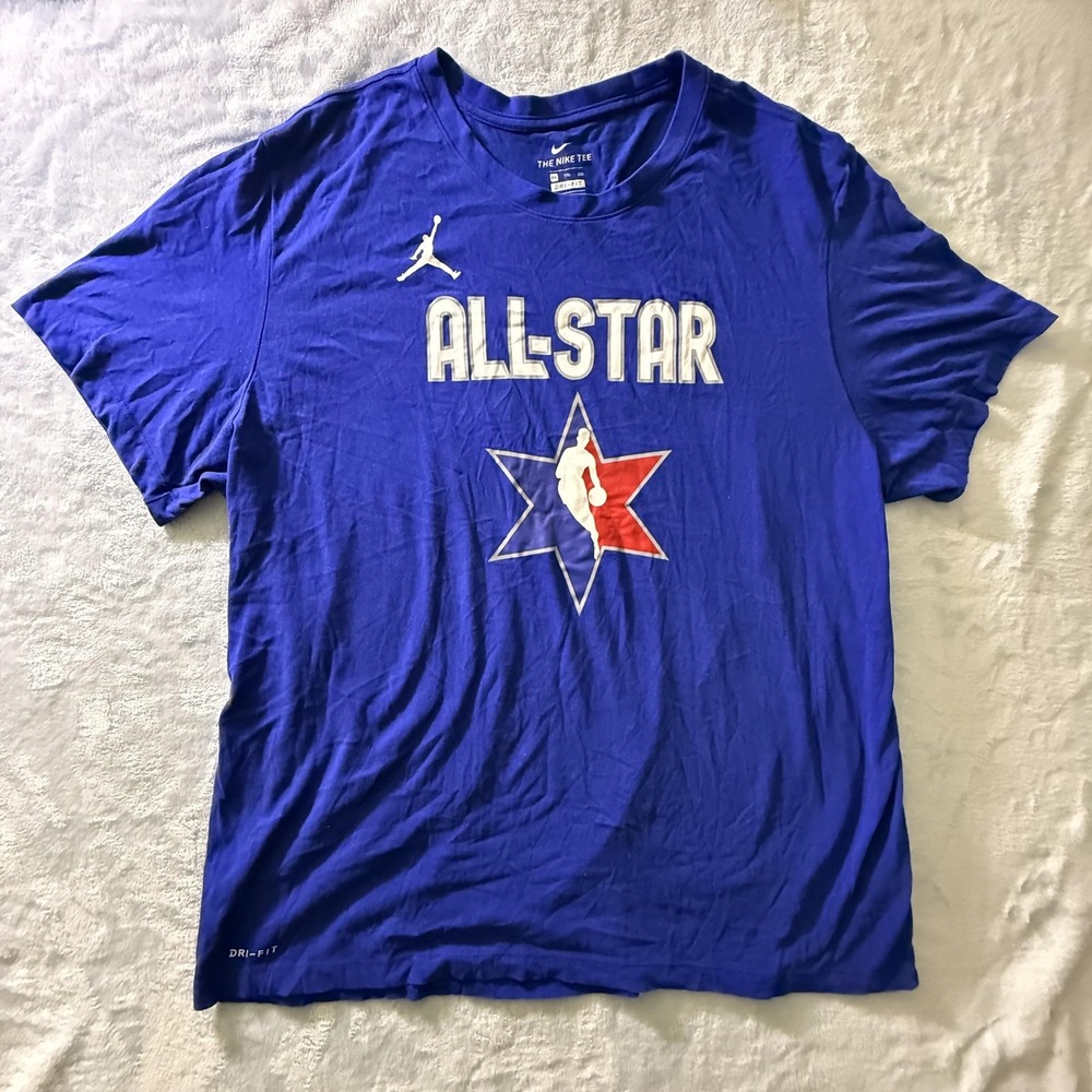 NBA All-Stars Shirt Mens 2XL Blue NBA Basketball Dri Fit Antetokounmpo Nike